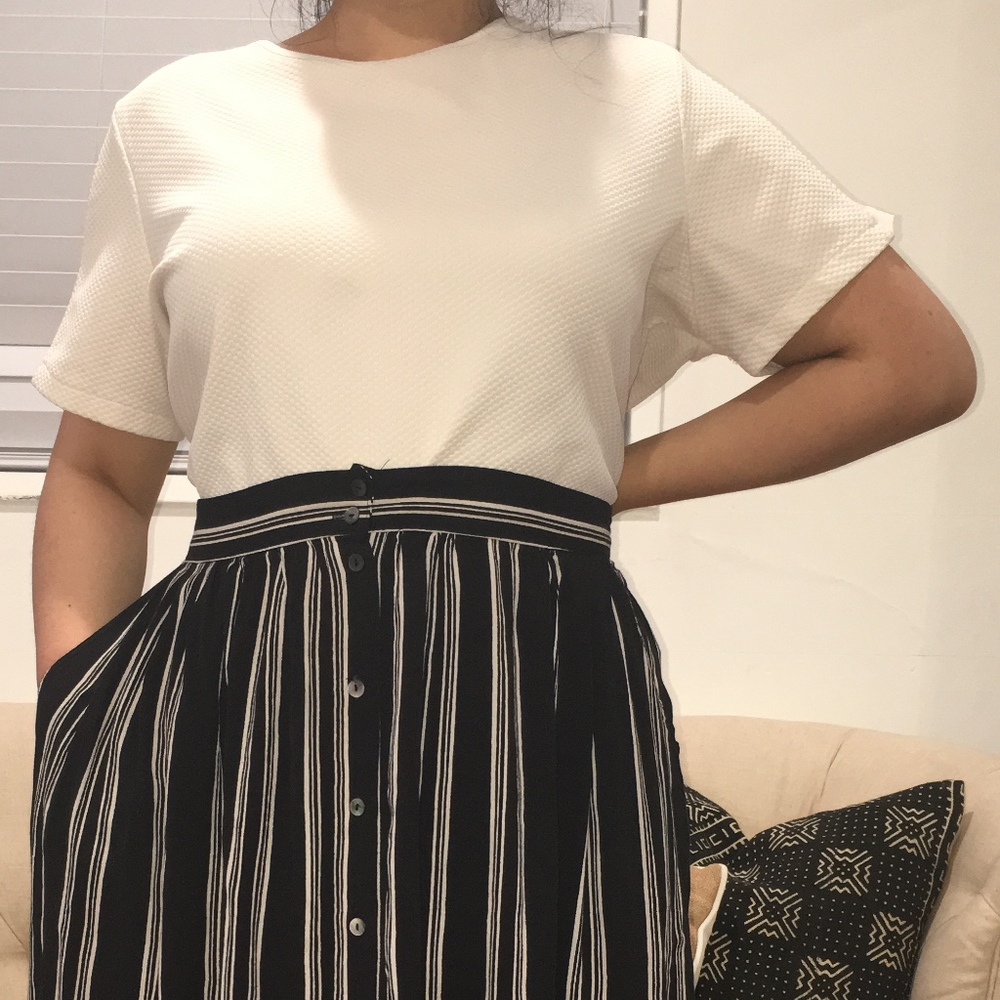 ASOS Curve Cream Short Sleeve Textured Shirt